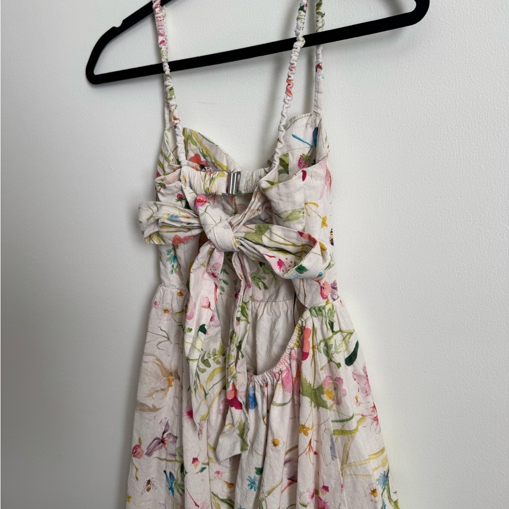 H&M Linen Blend Sweetheart MIDI dress - Picture 7 of 9